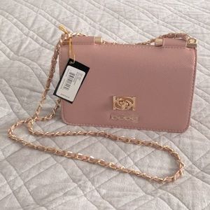 NWT Bebe Alex Crossbody Chain Strap in Dusty Rose